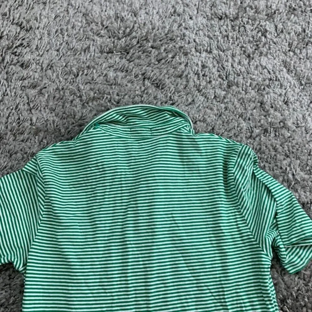 Polo Ralph Lauren Kids XL 18-20 Green White Striped Big‎ Pony Polo Shirt